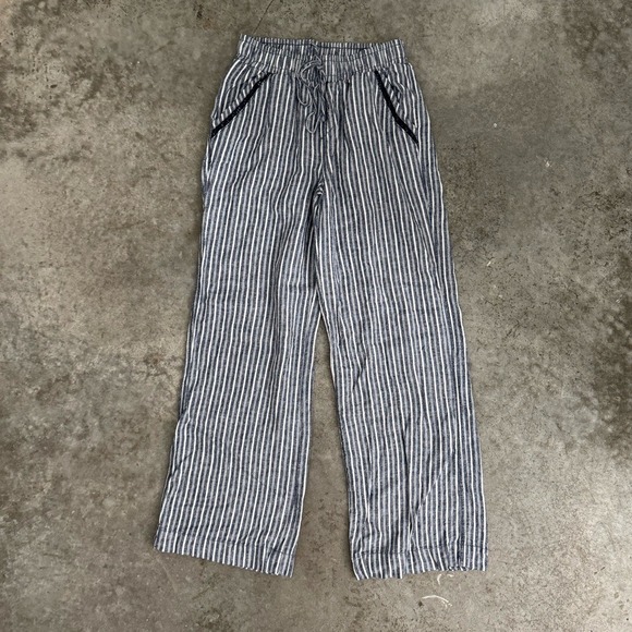 Briggs linen blend wide‎ leg striped pants - Picture 1 of 10